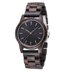 Elegant wooden material couples quartz watch