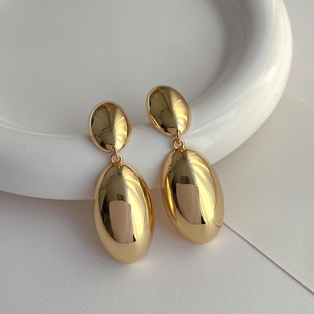 Hot sale chunky gold plated copper drop earrings
