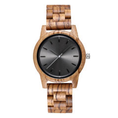 Elegant wooden material couples quartz watch