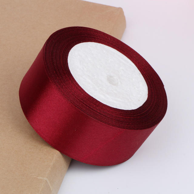 4cm plain color stain ribbon wedding festival gift packing 25 yard