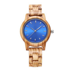 Elegant wooden material couples quartz watch