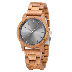 Elegant wooden material couples quartz watch