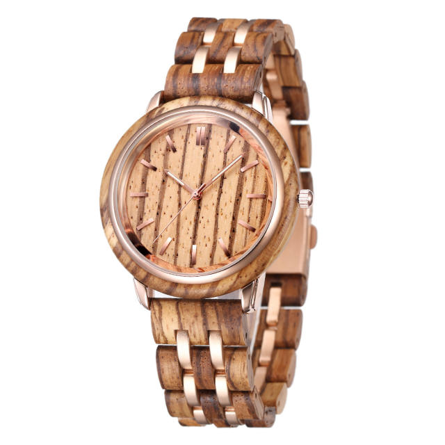 Hot sale wooden material couples quartz watch