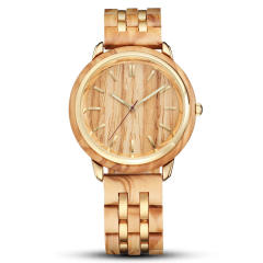 Hot sale wooden material couples quartz watch