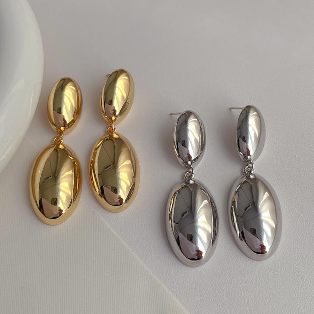 Hot sale chunky gold plated copper drop earrings