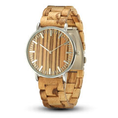 Elegant casual wooden strap watches for men women gift