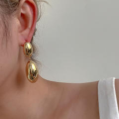 Hot sale chunky gold plated copper drop earrings