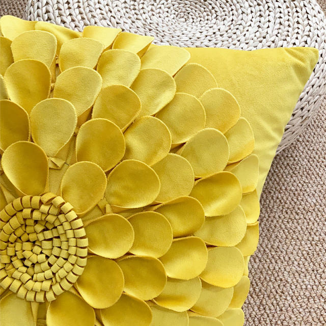 3D flower handmade warm winter home throw pillow covers