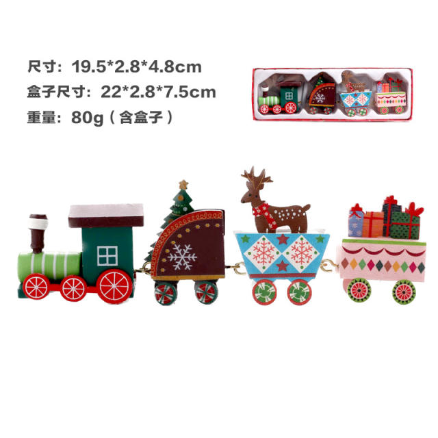 Christmas colorful painting gift for children christmas train decoration for table