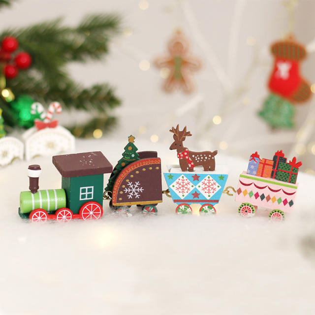 Christmas colorful painting gift for children christmas train decoration for table