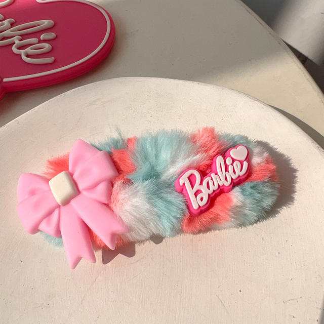 Y2K fluffy barbie Gradient color hair clips