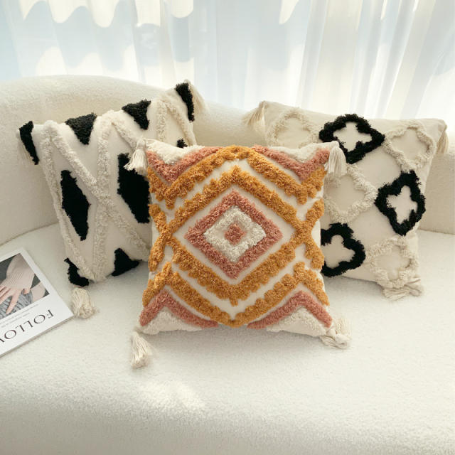 Boho stripe design warm winter home throw pillow covers