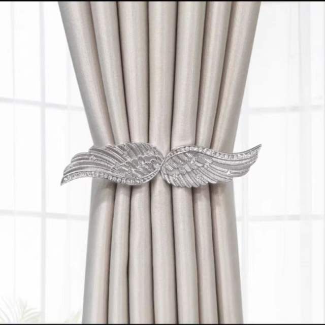 Home curtain buckle metal leaf wing design gold silver color curtain buckle
