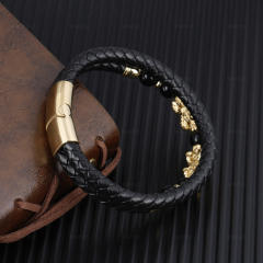 National pixu bracelet for men PU leather layer bracelet for men