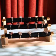 Luxury velvet roll jewelry display for rings