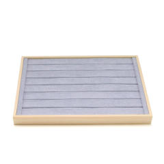Gray velvet wood material jewelry display tray