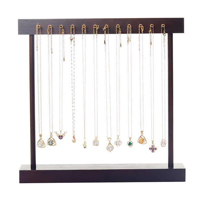 Concise wood material jewelry display