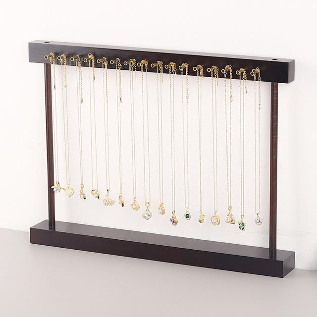 Concise wood material jewelry display