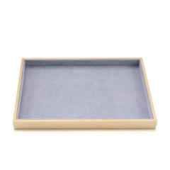 Gray velvet wood material jewelry display tray