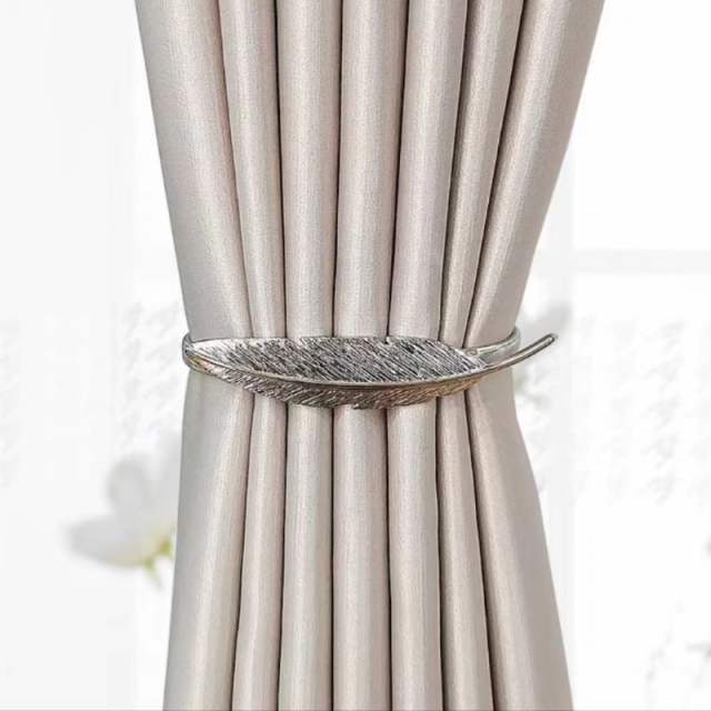Home curtain buckle metal leaf wing design gold silver color curtain buckle