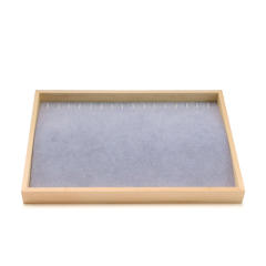 Gray velvet wood material jewelry display tray