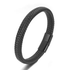 Concise braid pu leather men bracelet