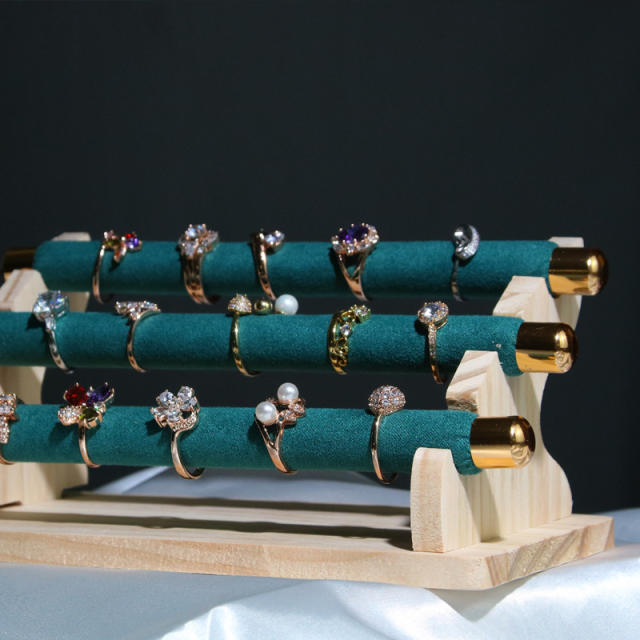 Luxury velvet roll jewelry display for rings