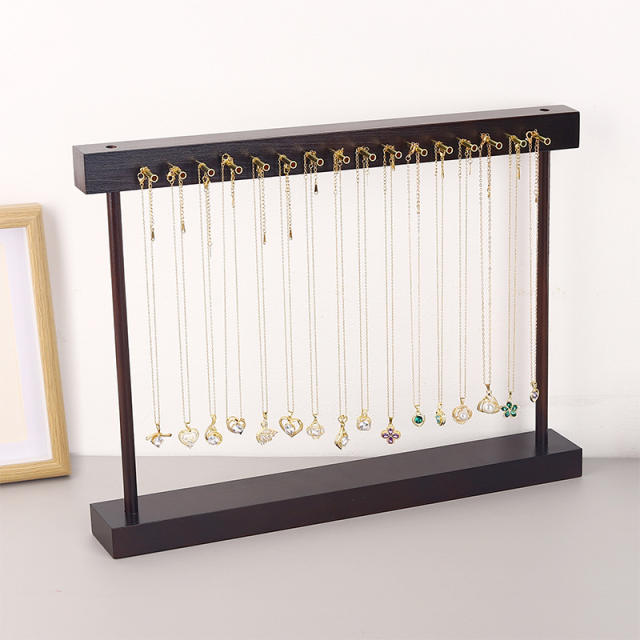 Concise wood material jewelry display