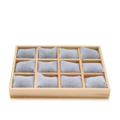 Gray velvet wood material jewelry display tray
