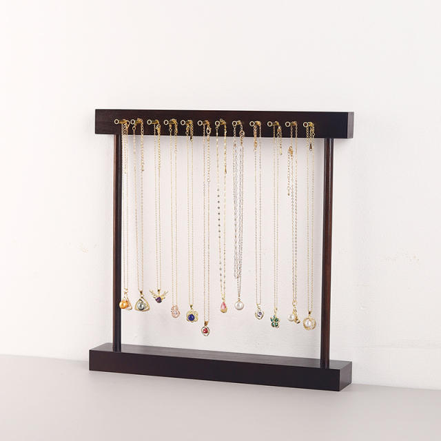 Concise wood material jewelry display