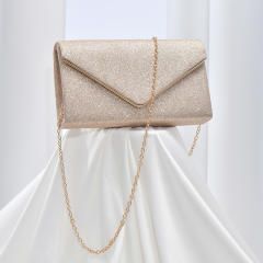 Chic rose gold color gliter evening bag