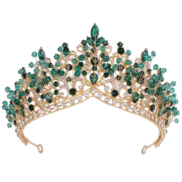 Handmade colorful bead luxury wedding hair crown