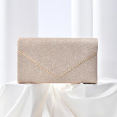 Chic rose gold color gliter evening bag