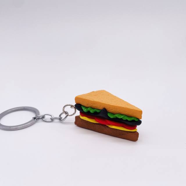 Creative funny Simulated hamburger fries keychain