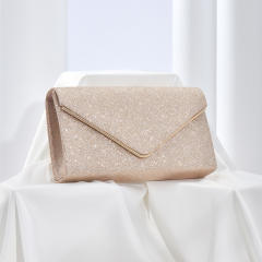 Chic rose gold color gliter evening bag