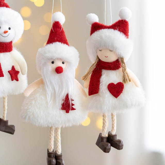 Christmas decoration fluffy doll santa elk christmas tree accessory