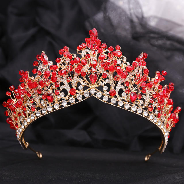 Handmade colorful bead luxury wedding hair crown