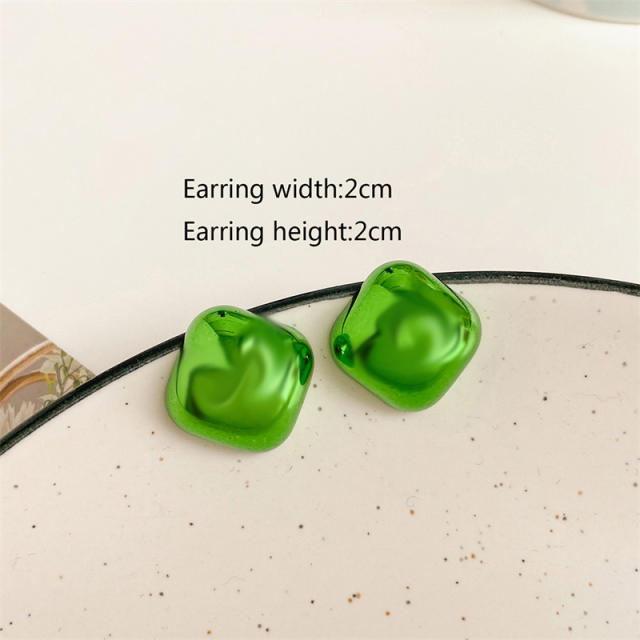 925 needle chunky square acrylic studs earrings Y2K earrings