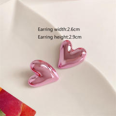 925 needle Y2K color heart acrylic studs earrings