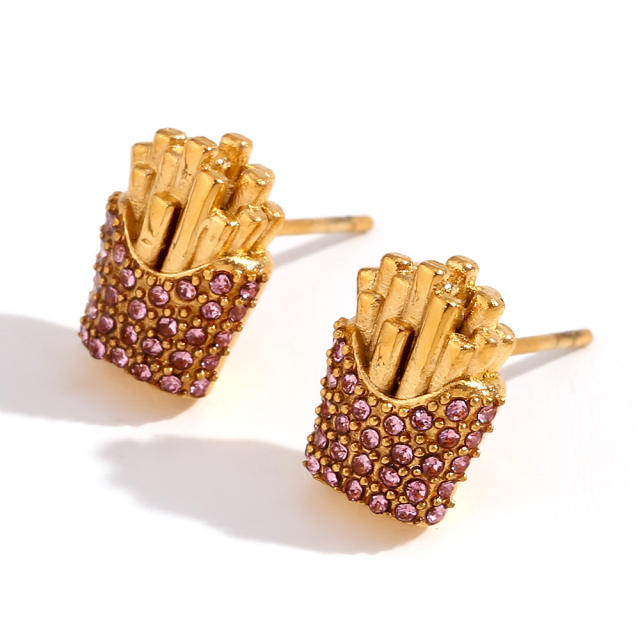 18KG cute lava design stainless steel earrings hoop earrings