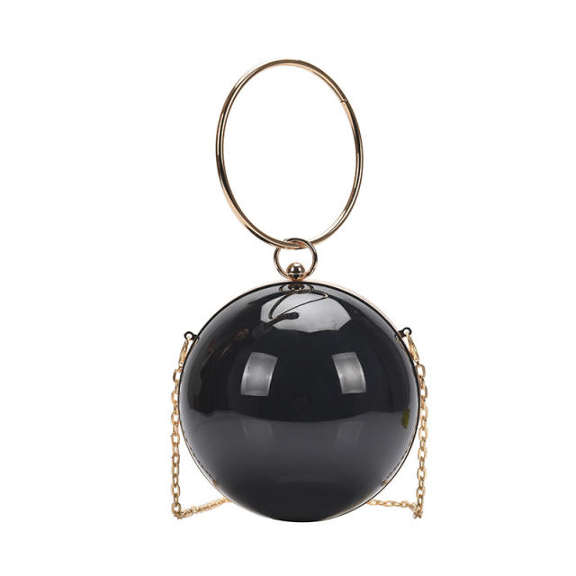 Fashionable colorful mirror acrylic ball shape box bag handbag