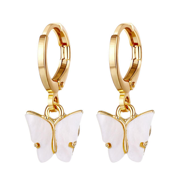 Creative white acrylic buttefly chain necklace bracelet earrings set