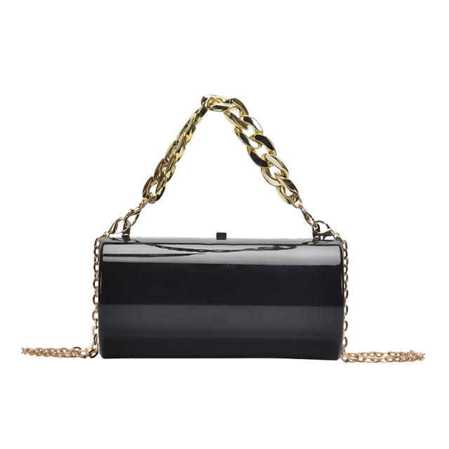 Fashionable mirror acrylic cylinder box bag party bag for women
