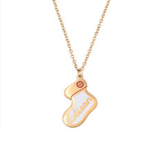 Cute christmas sock pendant stainless steel necklace earrings set