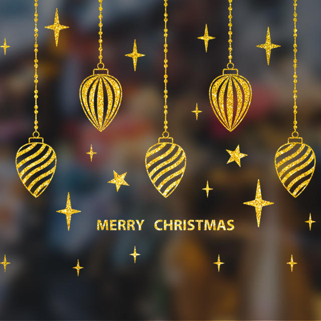 Gold color series christmas decoration window stickers