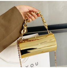 Fashionable mirror acrylic cylinder box bag party bag for women