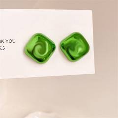 925 needle chunky square acrylic studs earrings Y2K earrings