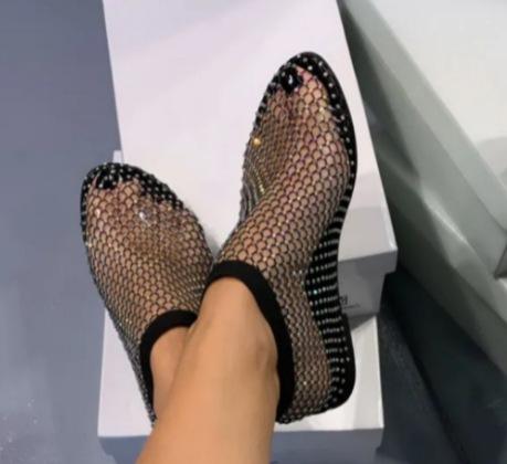 Sexy hollow out diamond slippers for women