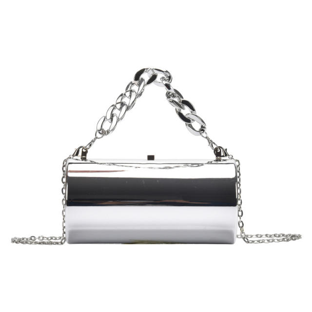 Fashionable mirror acrylic cylinder box bag party bag for women