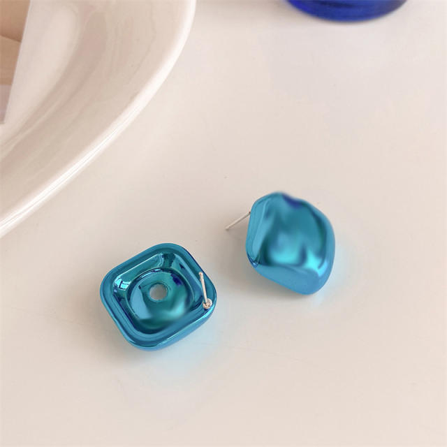 925 needle chunky square acrylic studs earrings Y2K earrings